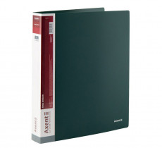 Папка А4, 35мм., 4кольца, пластик PP, внутренний карман, зелен.