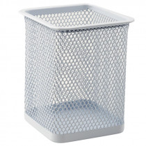 Підставка для ручок мет. перфорована квадратна, біл.