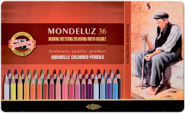 Карандаши акварельные, 36цв. MONDELUZ 3725, метал/коробка
