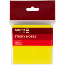 Блок паперу з клейким шаром 75x75мм, 100арк., неон., жовт.