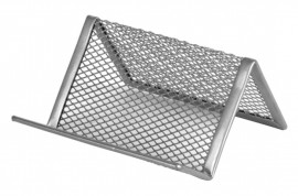 Підставка для візиток 95x80x60мм, металева., срібл.