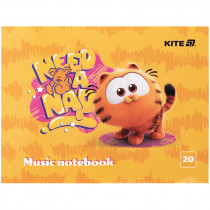 Зошит для нот А5, 20 л, «Garfield»