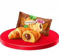 Круасанчик з Крем-какао начинкою, в індивідуальній упаковці, 1,44кг. (32*45г.)