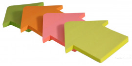 Блок бумаги с клейким слоем Стрелка, 69*65мм.*50 листов, неон., ассорт.