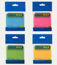 Блок паперу з клейким шаром 76*76мм.*100л., неоновий, 4 кольори, асорті