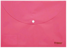 Папка-конверт на кнопці, А4, 160мкм., непрозора, рожев.