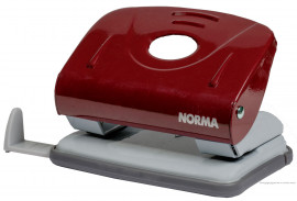 Діркопробивач на 2 отвори, до 20 аркушів (4345), металевий, черв.