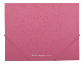 Папка на гумках Barocco А5, пластик, салат. рожев.