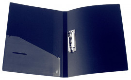 Папка с боковым прижимом А4, 20мм., пластик, син.