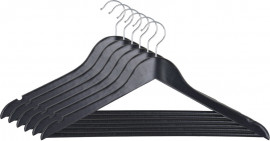 Вішак дерев'яний для одягу Everyday, з поперечиною, 44,5 х 1,4 х 23см, чорн.