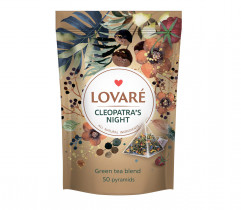 Чай зеленый с фруктами "Cleopatras Night" с ароматом малины, в пирамидках 50шт*2г. (4823115403155)