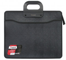 Портфель на 3 відділення, В4,  рельєфний пластик, на блискавці, чорн.