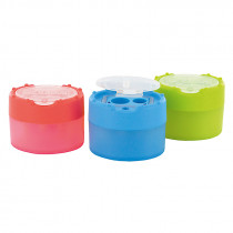 Точилка пластиковая с контейнером "Click Clack Pop", двойная, ассорт.