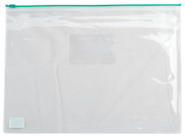 Папка-конверт на молнії, А4, зелен.