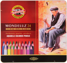 Карандаши акварельные, 24цв. MONDELUZ 3724, метал/коробка