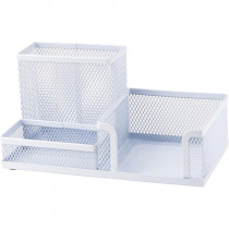 Подставка-органайзер 203x105x100мм., на 3 отделения, металлическая, бел.