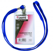 Бейдж вертикальный 64*117мм., с лентой син.