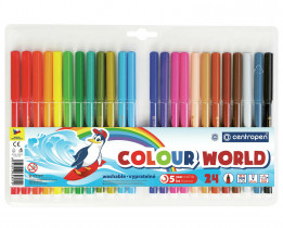 Фломастери, вентильований ковпачок, 24 кольора, 7550, асорті