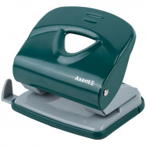 Дырокол на 2 отверстия, до 30 листов Exakt-2 Earth colors, металлический, зеленый