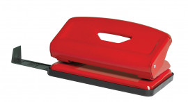 Дырокол на 2 отверстия, до 12 листов (4316), металлический, красн.