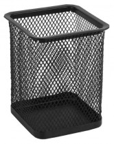 Підставка для ручок мет. перфорована квадратна, чорн.