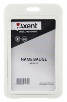 Бейдж вертикальний 70*110мм., розмір вкладення 50*85мм., пластик, біл.