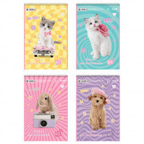 Тетрадь для рисования, 30 л., спир., УФ лак + глиттер, «Studio Pets»