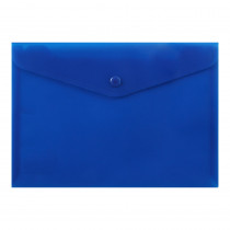 Папка-конверт на кнопке А5, не прозр., син.