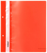 Скоросшиватель с прозрачным верхом В5, с перфорацией, красн.