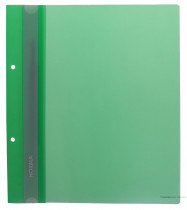 Скоросшиватель с прозрачным верхом В5, с перфорацией, зелен.