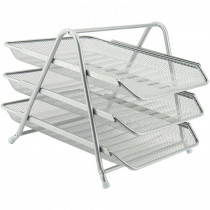 Лоток горизонтальний 3 в 1, металевий, срібл.