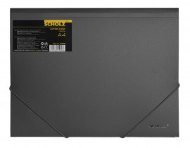 Папка на резинках А4, пластик, толщина 550мкм., черн.