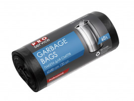 Мешок для мусора на 60литров, 60*80см.*20шт/рул. LD, черн.