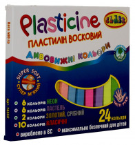 Пластилин "Чисті руки" 24цв., квадратн., ECO, 400гр., 7655C