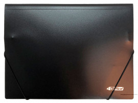 Папка на резинках А4, пластик, черн.