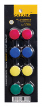 Магниты для магнитных досок D=20мм., 8шт./уп., ассорт.