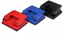 Діркопробивач на 2 отвори, до 15 аркушів (4-301), металевий, асорті