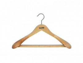 Вешалка деревянная для верхней одежды, с перекладиной, с резиновой лентой, 43см. х 6,5см. х 16см.