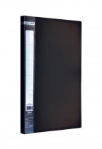 Папка с боковым прижимом JOBMAX, корешок 16мм., 450мКм пластик, до 120 лист., черн.