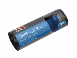 Мешок для мусора на 120литров, 70*110см.*20шт/рул. HD, черн.