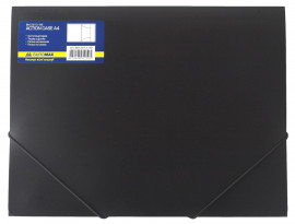 Папка на гумках пластикова А4, чорн.