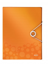 Папка-бокс на гумках Wow А4, 30мм., до 250арк.,пластик, метал. помаранч.