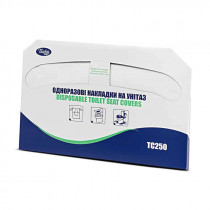 Накладки на сиденье унитаза, сложение 1/2, 37*42см., 1-сл. цел., 250 шт./уп., бел. ТС-250