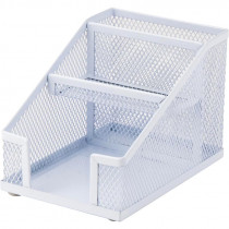 Подставка-органайзер 100x143x100мм., на 3 отделения, металлическая, бел.