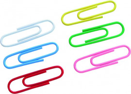 Скріпки кольорові круглі, 28мм., 100шт., картон. уп.