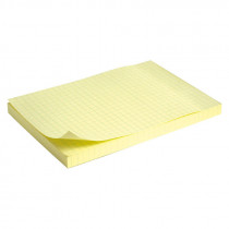 Блок бумаги с клейким слоем 100*150мм.*100 листов, желтый  в клетку