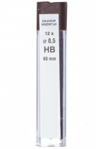 Грифели для автоматического карандаша 0,5мм., HB, Bohemia Works