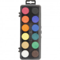 Краски акварельные сухие 12цв., черная упаковка, без кисточки