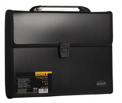 Портфель-картотека на 3 відділення, А4, чорн.