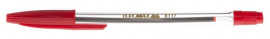 Ручка кулькова, корпус прозор., ст. черв.